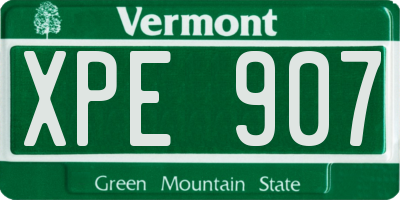 VT license plate XPE907