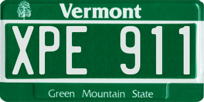 VT license plate XPE911