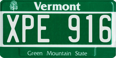 VT license plate XPE916