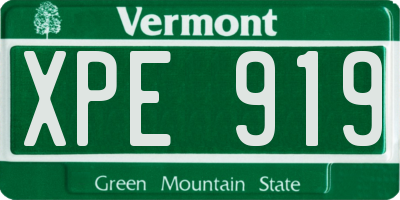 VT license plate XPE919