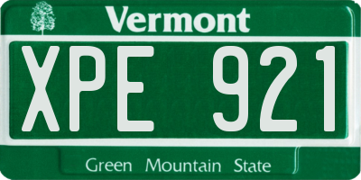 VT license plate XPE921