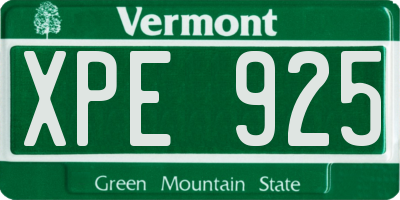 VT license plate XPE925