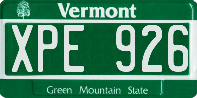 VT license plate XPE926