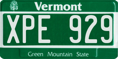 VT license plate XPE929
