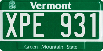 VT license plate XPE931