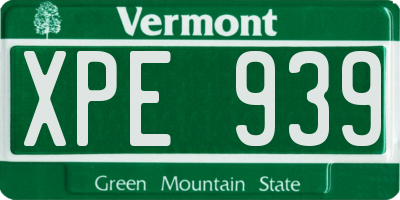 VT license plate XPE939