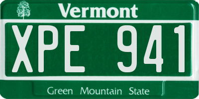 VT license plate XPE941