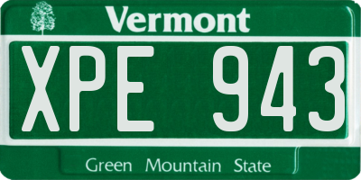 VT license plate XPE943