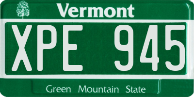 VT license plate XPE945
