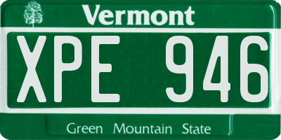 VT license plate XPE946