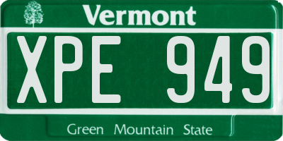 VT license plate XPE949