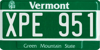 VT license plate XPE951