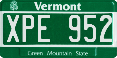 VT license plate XPE952