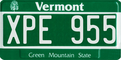 VT license plate XPE955