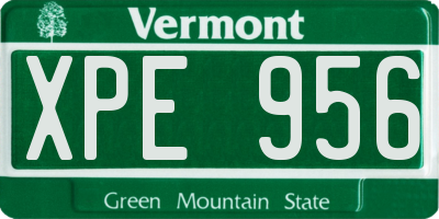 VT license plate XPE956