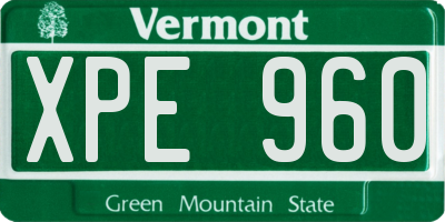 VT license plate XPE960