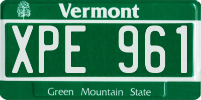 VT license plate XPE961