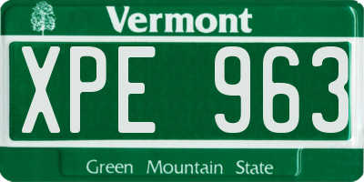 VT license plate XPE963