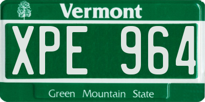 VT license plate XPE964