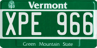 VT license plate XPE966