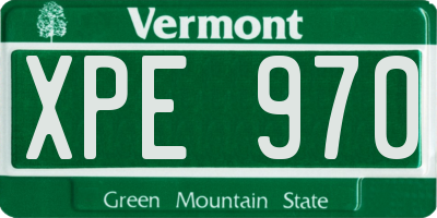 VT license plate XPE970