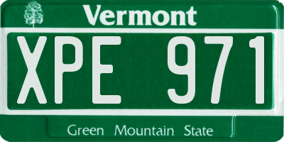 VT license plate XPE971