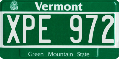 VT license plate XPE972