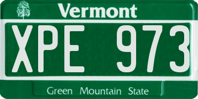 VT license plate XPE973