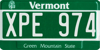 VT license plate XPE974