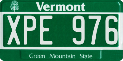 VT license plate XPE976