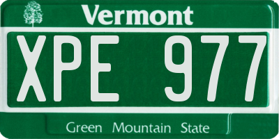 VT license plate XPE977
