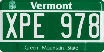 VT license plate XPE978