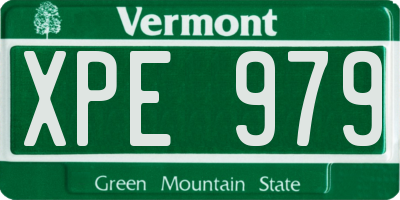 VT license plate XPE979
