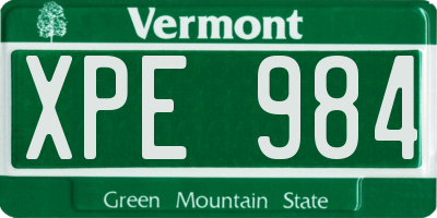 VT license plate XPE984