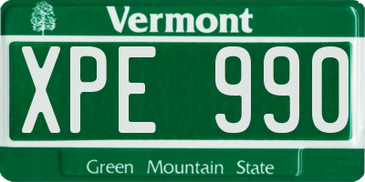 VT license plate XPE990