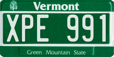VT license plate XPE991