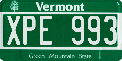 VT license plate XPE993