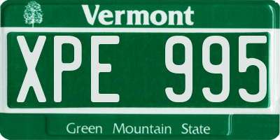 VT license plate XPE995