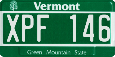 VT license plate XPF146