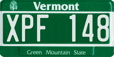 VT license plate XPF148