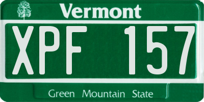 VT license plate XPF157