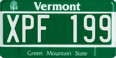 VT license plate XPF199