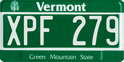 VT license plate XPF279