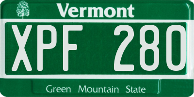 VT license plate XPF280