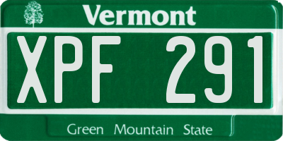 VT license plate XPF291