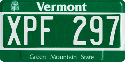 VT license plate XPF297