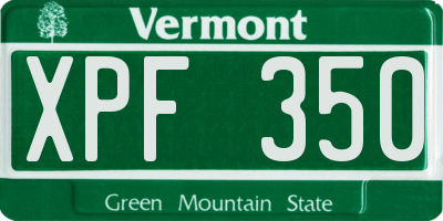 VT license plate XPF350