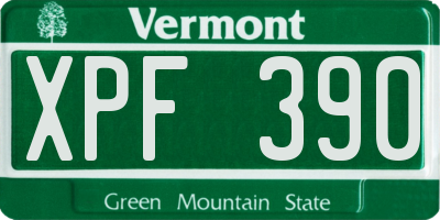 VT license plate XPF390
