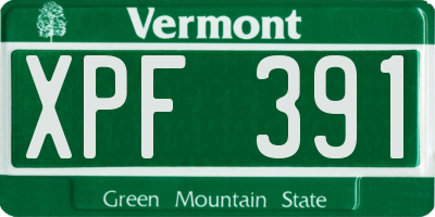 VT license plate XPF391