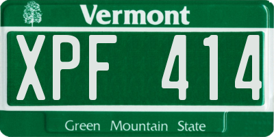 VT license plate XPF414